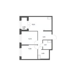 2-к квартира, вторичка, 56м2, 17/24 этаж