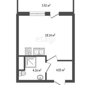 Студия квартира, вторичка, 26м2, 11/12 этаж
