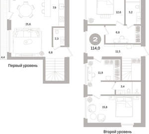 2-к квартира, вторичка, 114м2, 9/17 этаж