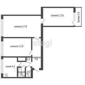 3-к квартира, вторичка, 61м2, 9/9 этаж