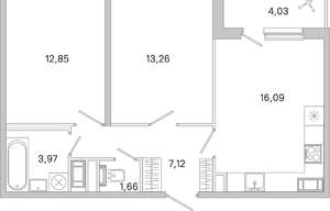2-к квартира, вторичка, 57м2, 3/5 этаж