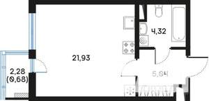 Студия квартира, вторичка, 32м2, 8/9 этаж