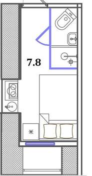 Студия квартира, вторичка, 10м2, 1/4 этаж