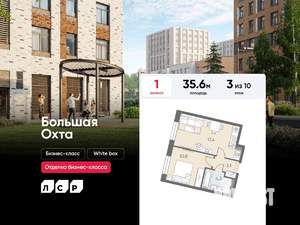 1-к квартира, вторичка, 36м2, 3/10 этаж