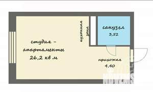 Студия квартира, вторичка, 26м2, 3/8 этаж