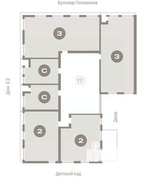 Студия квартира, вторичка, 35м2, 2/10 этаж