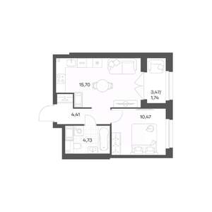 1-к квартира, вторичка, 37м2, 13/24 этаж