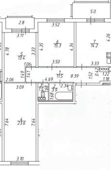 3-к квартира, сданный дом, 88м2, 8/14 этаж