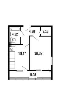 1-к квартира, вторичка, 38м2, 20/25 этаж