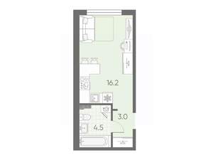 Студия квартира, вторичка, 24м2, 1/4 этаж