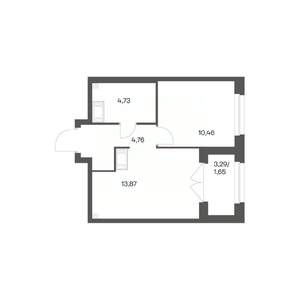 1-к квартира, вторичка, 35м2, 17/24 этаж