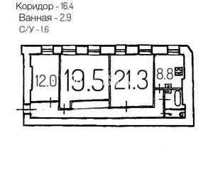 3-к квартира, вторичка, 83м2, 4/4 этаж