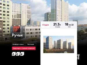 Студия квартира, вторичка, 21м2, 18/22 этаж