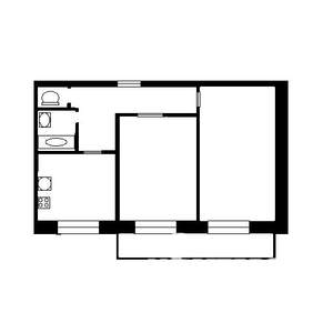 2-к квартира, вторичка, 46м2, 4/9 этаж