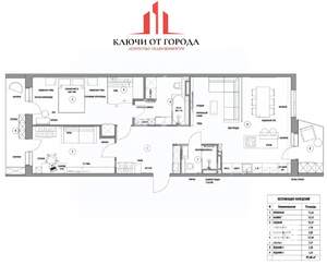 3-к квартира, вторичка, 97м2, 14/14 этаж