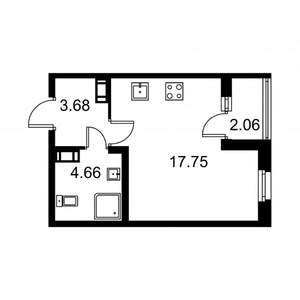 Студия квартира, строящийся дом, 27м2, 5/9 этаж