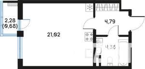 Студия квартира, вторичка, 31м2, 3/9 этаж