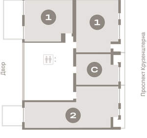 1-к квартира, вторичка, 66м2, 2/17 этаж