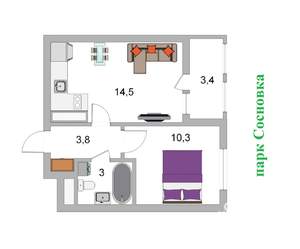 1-к квартира, вторичка, 31м2, 5/11 этаж
