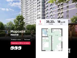 1-к квартира, вторичка, 35м2, 18/23 этаж