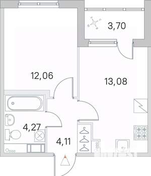 1-к квартира, вторичка, 35м2, 3/5 этаж
