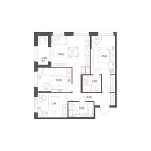 3-к квартира, вторичка, 80м2, 15/24 этаж