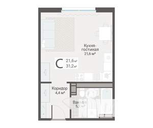 Студия квартира, вторичка, 31м2, 7/13 этаж