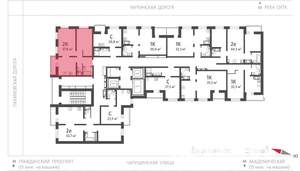 2-к квартира, строящийся дом, 48м2, 22/25 этаж