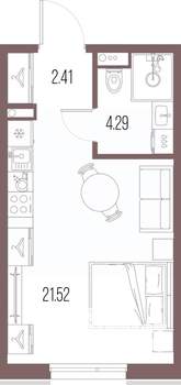 Студия квартира, строящийся дом, 28м2, 10/10 этаж