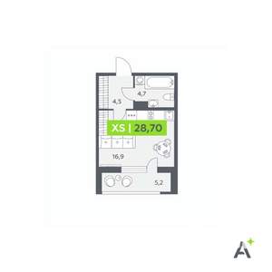 Студия квартира, вторичка, 29м2, 12/12 этаж