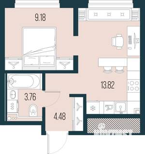 1-к квартира, вторичка, 31м2, 2/15 этаж
