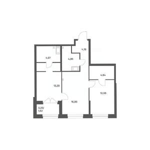 2-к квартира, вторичка, 63м2, 7/24 этаж