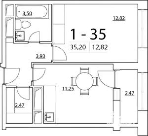 1-к квартира, вторичка, 34м2, 11/13 этаж