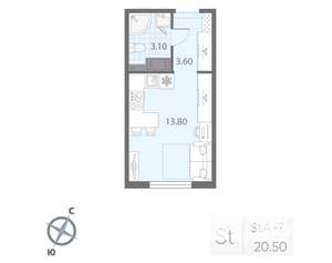 Студия квартира, вторичка, 21м2, 13/17 этаж