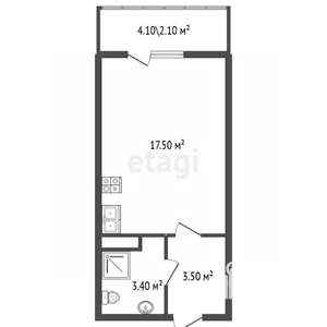Студия квартира, вторичка, 24м2, 10/15 этаж