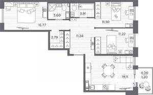 3-к квартира, вторичка, 81м2, 7/7 этаж