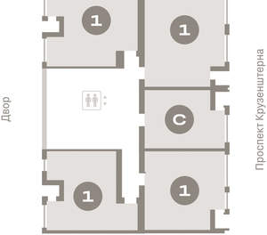 1-к квартира, вторичка, 42м2, 4/17 этаж