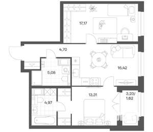 2-к квартира, вторичка, 63м2, 7/24 этаж