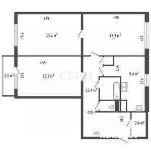 3-к квартира, вторичка, 75м2, 5/9 этаж