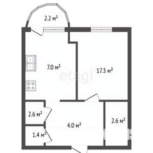 1-к квартира, вторичка, 36м2, 5/12 этаж