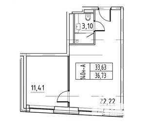 2-к квартира, вторичка, 37м2, 8/24 этаж