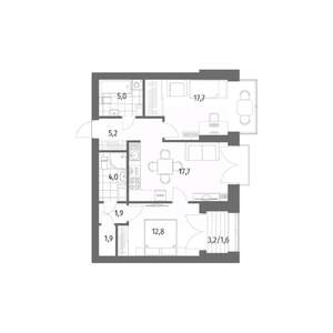 2-к квартира, вторичка, 68м2, 12/13 этаж