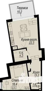 1-к квартира, вторичка, 64м2, 6/8 этаж