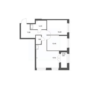 2-к квартира, вторичка, 62м2, 9/24 этаж