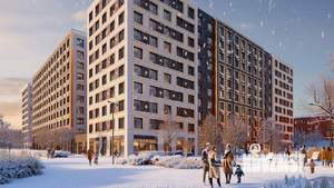 1-к квартира, строящийся дом, 39м2, 3/10 этаж