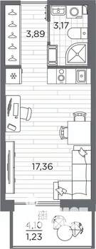 Студия квартира, вторичка, 26м2, 4/7 этаж