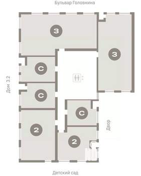 3-к квартира, вторичка, 96м2, 4/10 этаж