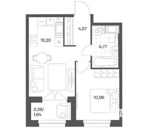 1-к квартира, вторичка, 37м2, 3/24 этаж