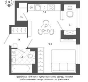 1-к квартира, вторичка, 31м2, 12/19 этаж