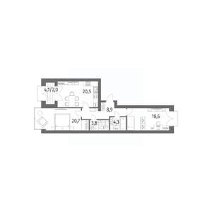 2-к квартира, вторичка, 79м2, 11/13 этаж